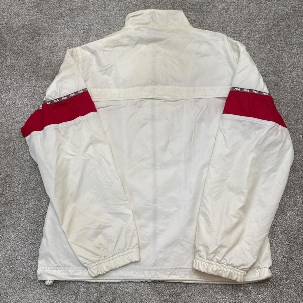 Vintage Fila Red White Windbreaker Jacket Medium 90s Sport Style - Picture 6 of 6